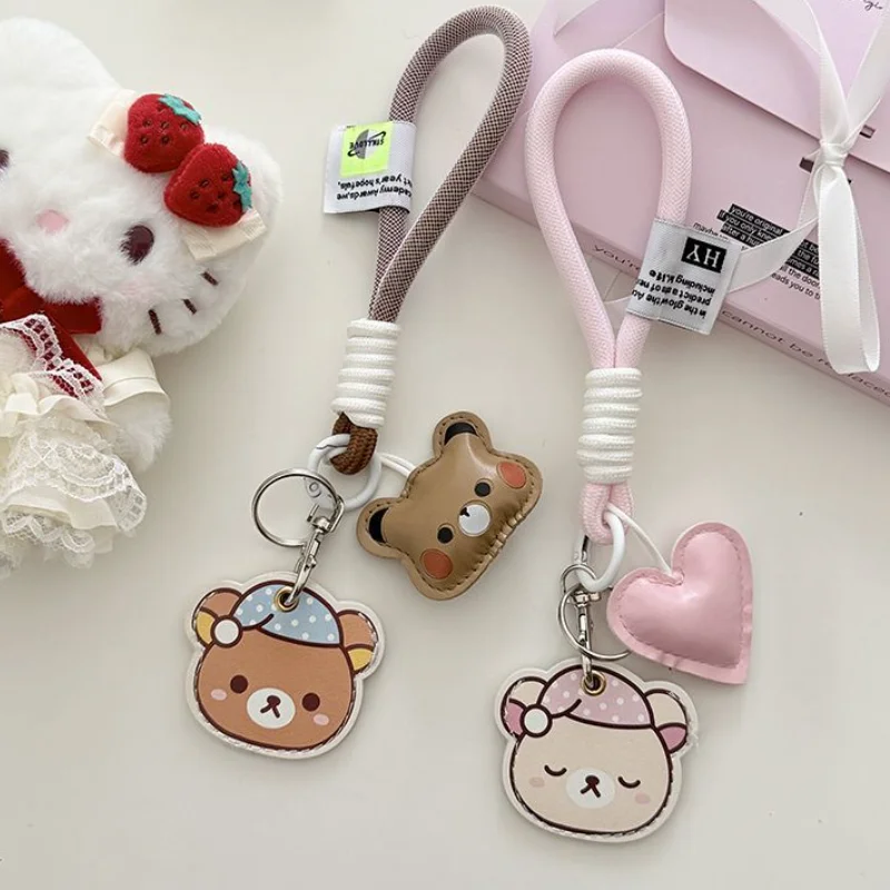 

Милый мини-держатель для карт Rilakkuma, брелок с мультяшным кортесом, защитный чехол для карт доступа, школьный рюкзак, украшение, подарки для пары