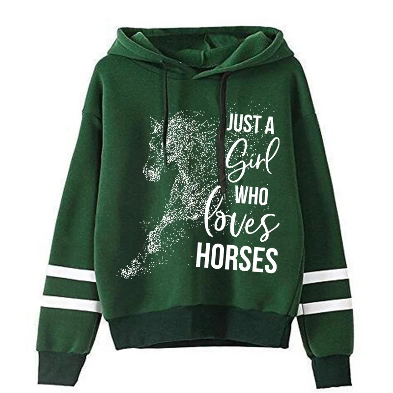 Loves Horses Thick Hoodies Animal Lovers Y2k Sweatshirt Men's Oversized Hoodie Ulzzang Women Clothing 2023 New Spring Kpop Hoody