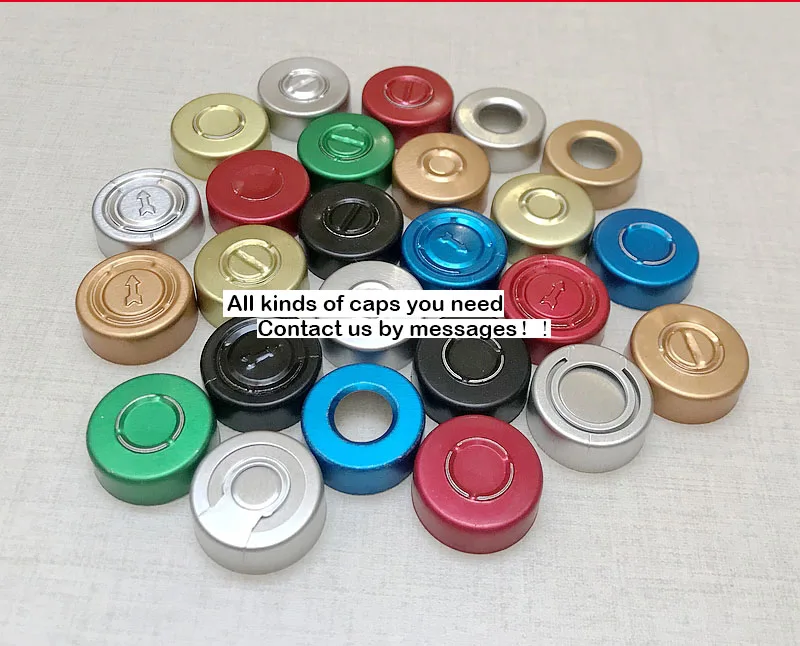 1000pcs/lot 20mm Full Aluminum Filp Off Cap Cover Glass vial bottle top sealed