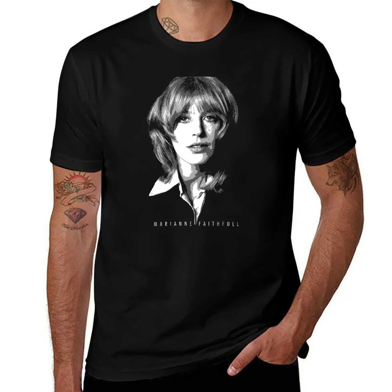 

Retro print shirt T-Shirt graphic custom t t t designer shirt - shirt Marianne man Faithfull man