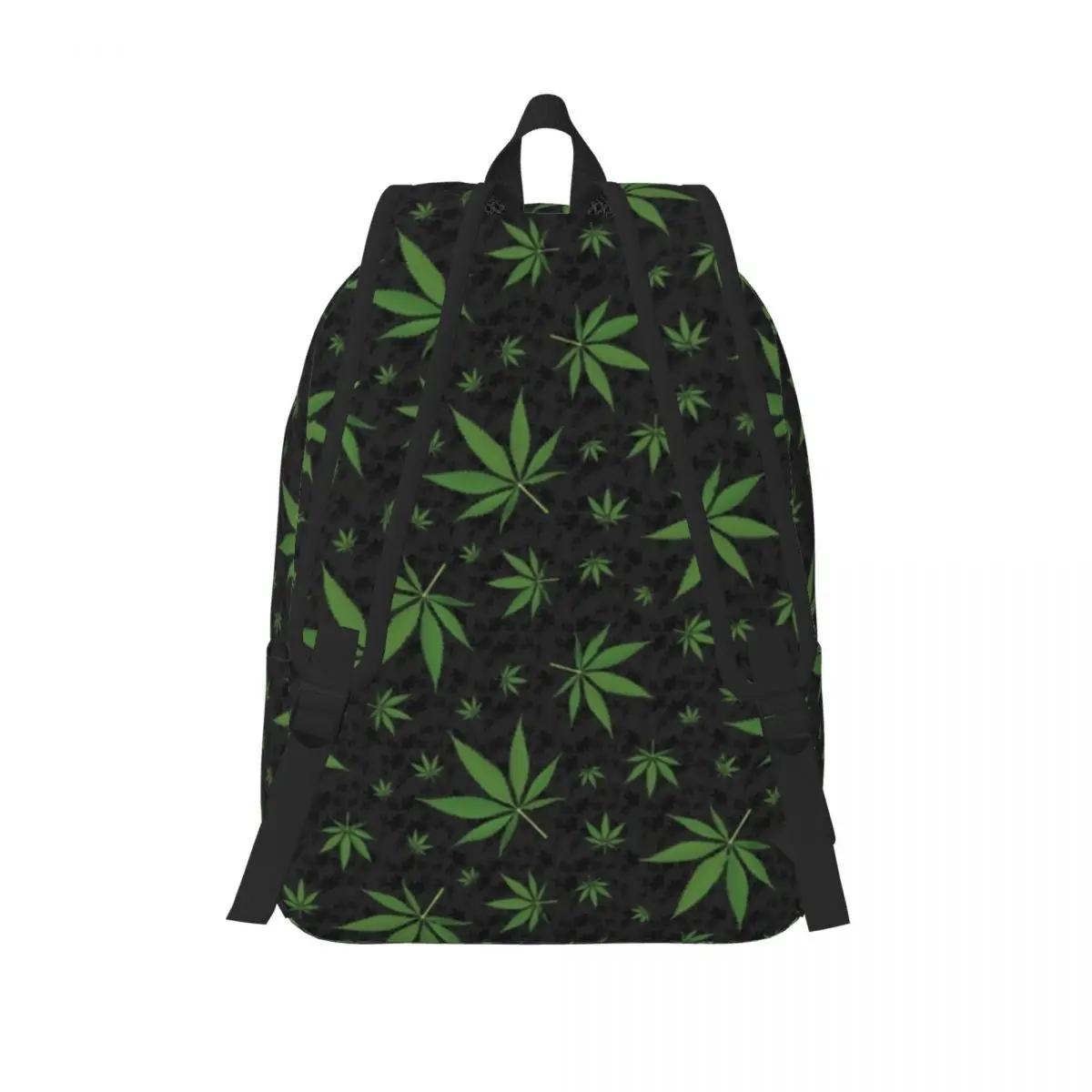 Mochila Canvas Padrão de Folha de Erva Daninha com Bolso para Homens e Mulheres, Panela de Trabalho Escolar, Mochila Herb, Laptop, Computador, Moda