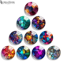 12mm 10mm 20mm 25mm 30mm 40mm 944 Stone Pattern Mix Round Glass Cabochon Flat Jewelry Finding 18mm Snap Button Charm Bracelet