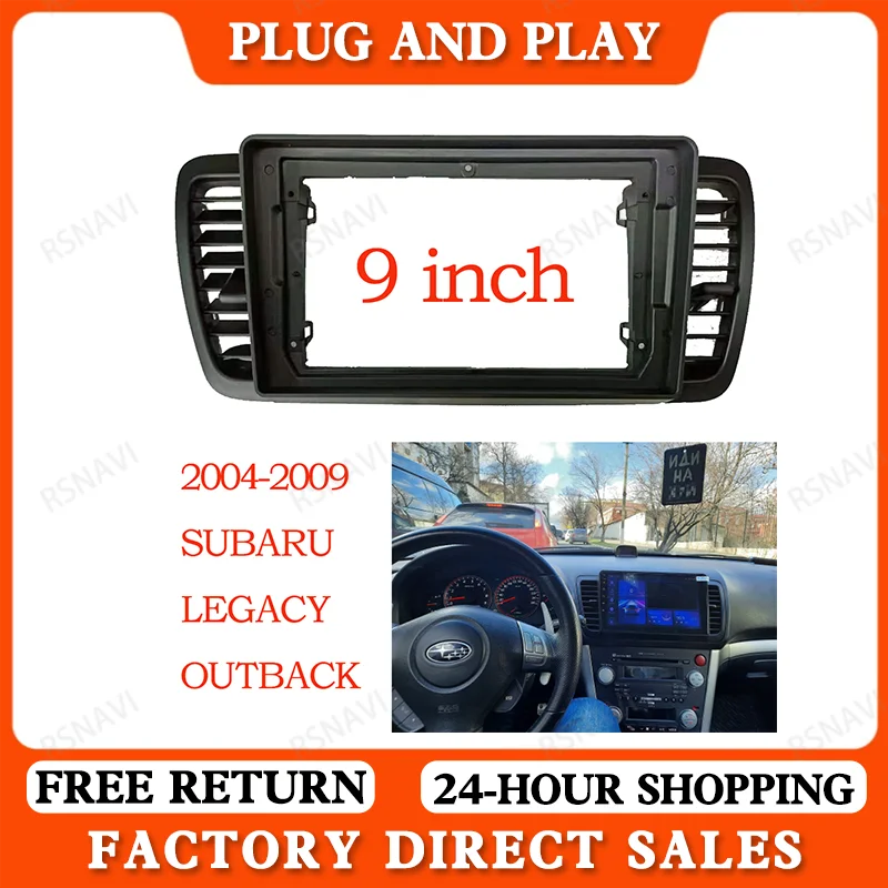 9 Inch 2 Din Car Stereo Radio Facia Dash Player DVD Adapter Frame Panel For Left steering wheel Subaru Outback Legacy 2004-2009