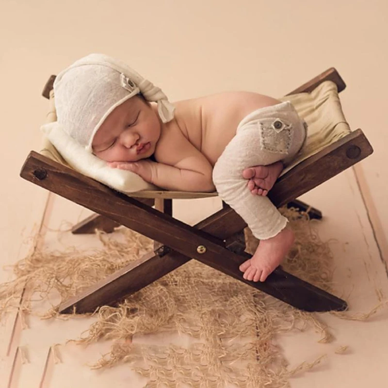 

Chair for baby photography Newborn Baby Photography Props Deck Chair Infant Photo Shooting Fotografia Posing Accessories