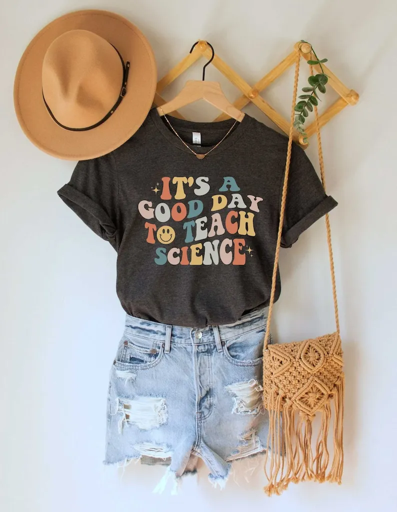 Science Teacher Gift Science Back To School It's A Good Day Teaching Appreciation Short Sleeve Top Tees O Neck 100% Cotton y2k
