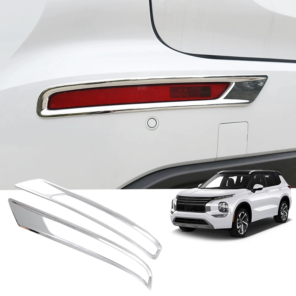 Car For Mitsubishi Outlander 2024 2023 Accessories Rear Foglight Cover Protector Auto Fog Lamp Frame Trim Exterior Stickers