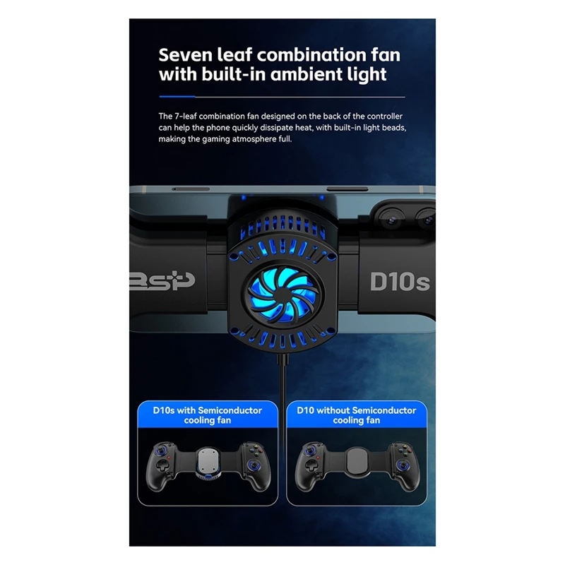 D10S Stretch Cooling Gamepad For Delta PS4 Android IOS Tablet Switchxbox 400Mah Streaming Joystick