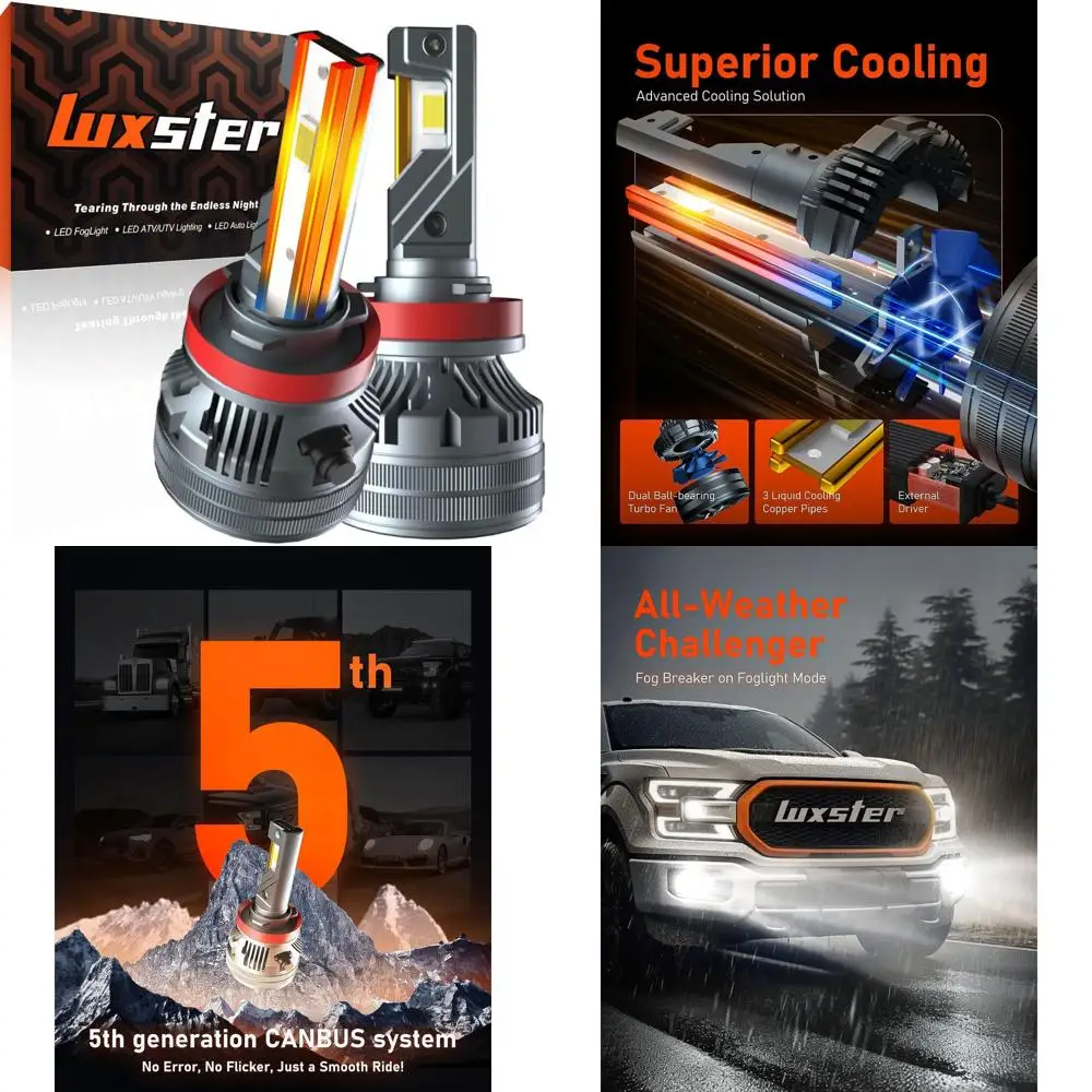 

Punisher H11 H9 LED Bulbs, H8 H16 Foglight, 40000LM Ultra Bright, Triple Copper Pipes Cooling Tech(Unique), Plug-N-Play Installa