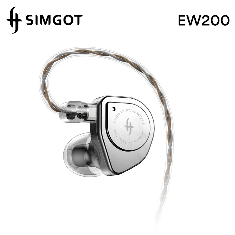 

Наушники-вкладыши SIMGOT EW200 HiFi, проводные, 10 мм, 2 магнитных динамика, 2-камерные динамические наушники с отсоединяемым кабелем