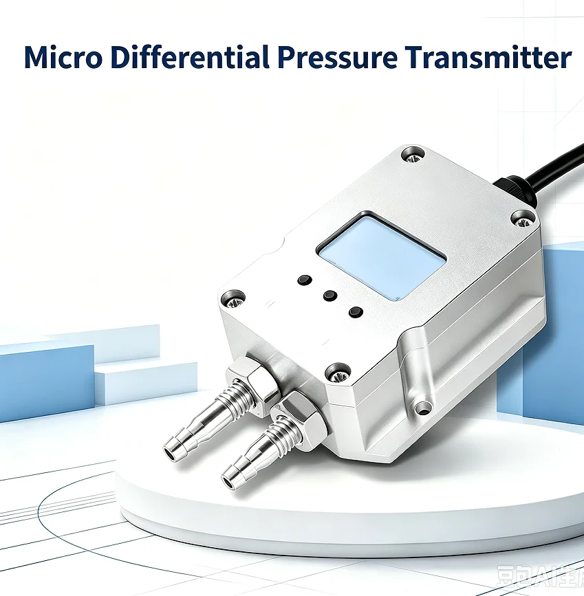 Wind Pressure Transmitter Differential Pressure Sensor Gas Negative Pressure Meter Fan Pipeline Digital Display 4-20ma