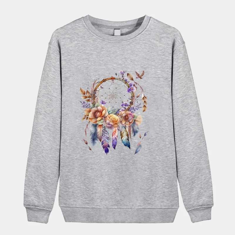 Dreamcatcher Long Sleeve Unisex Casual Crewneck Sweatshirt Pullover Loose Sweat Personality Clothing