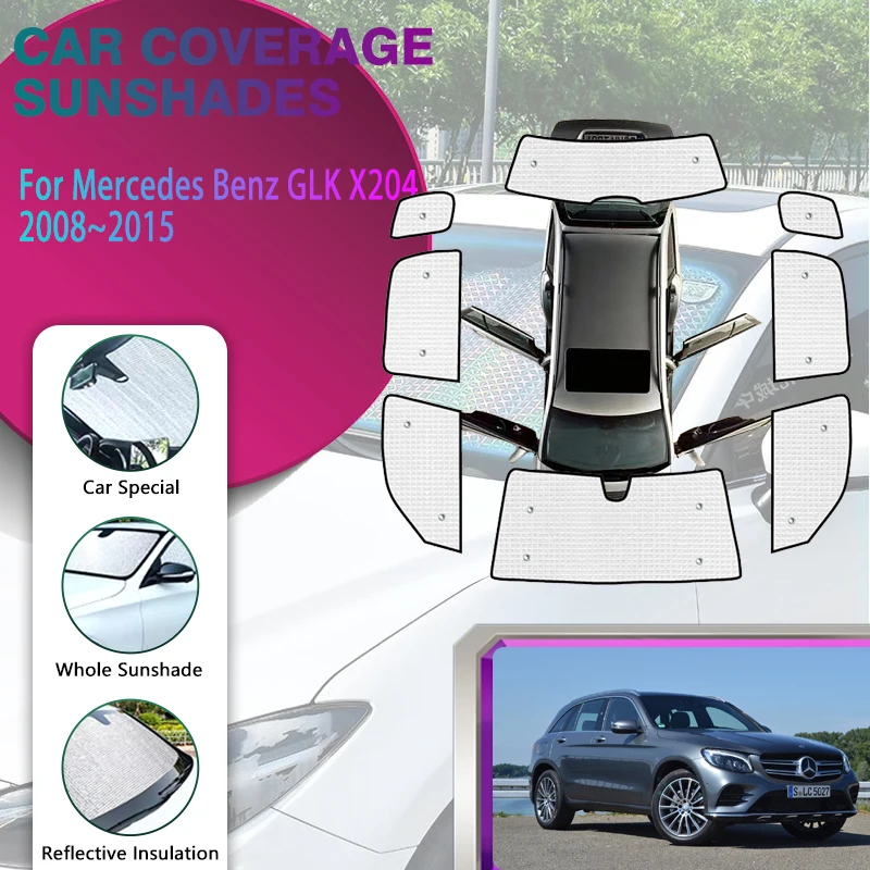 

Автомобильный солнцезащитный козырек для Mercedes Benz GLK X204 2008 ~ 2015 GLK280 GLK300 GLK350 250, солнцезащитные накладки на окна, автомобильные аксессуары