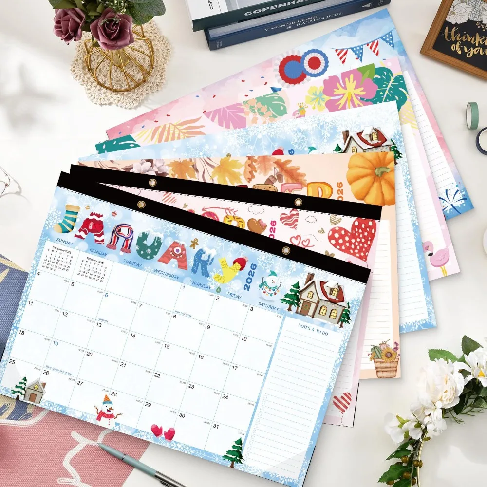 

Календарь 26-27 Английский настенный календарь на 18 месяцев, простой и креативный план, тема фестиваля