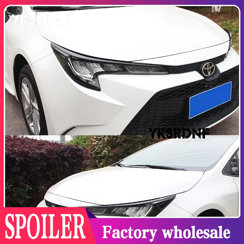 

Beautify For Toyota Corolla 2020 2021 2022 ABS Black Headlight Front Lamp Eyelid Cover Decor 2PCS Car Exterior Accessories