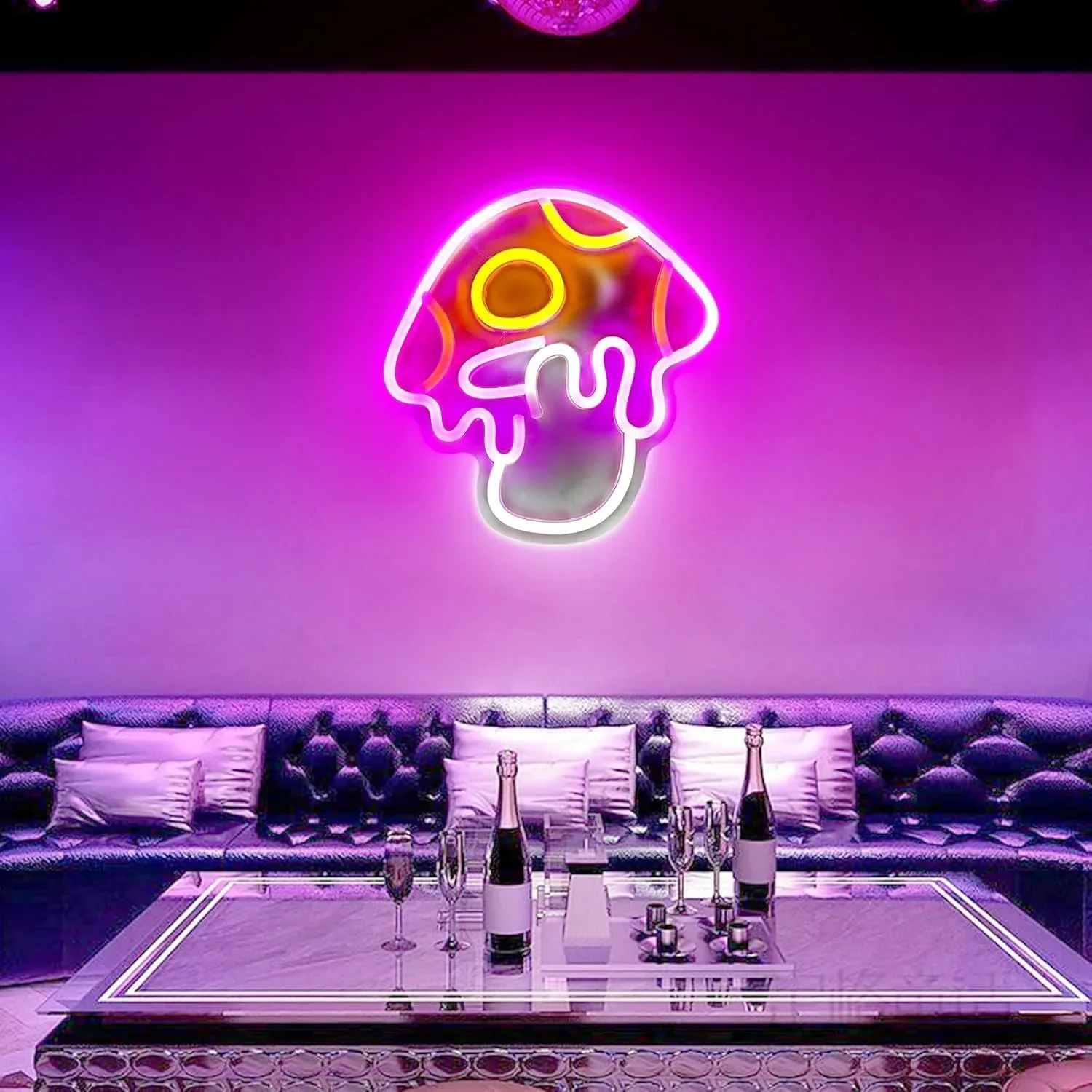 Mushroom Neon Sign, Wall Decor Games Room Decor Teenage Bedroom Aesthetic Cute Neon Mushroom Sign Christmas Birthday Party