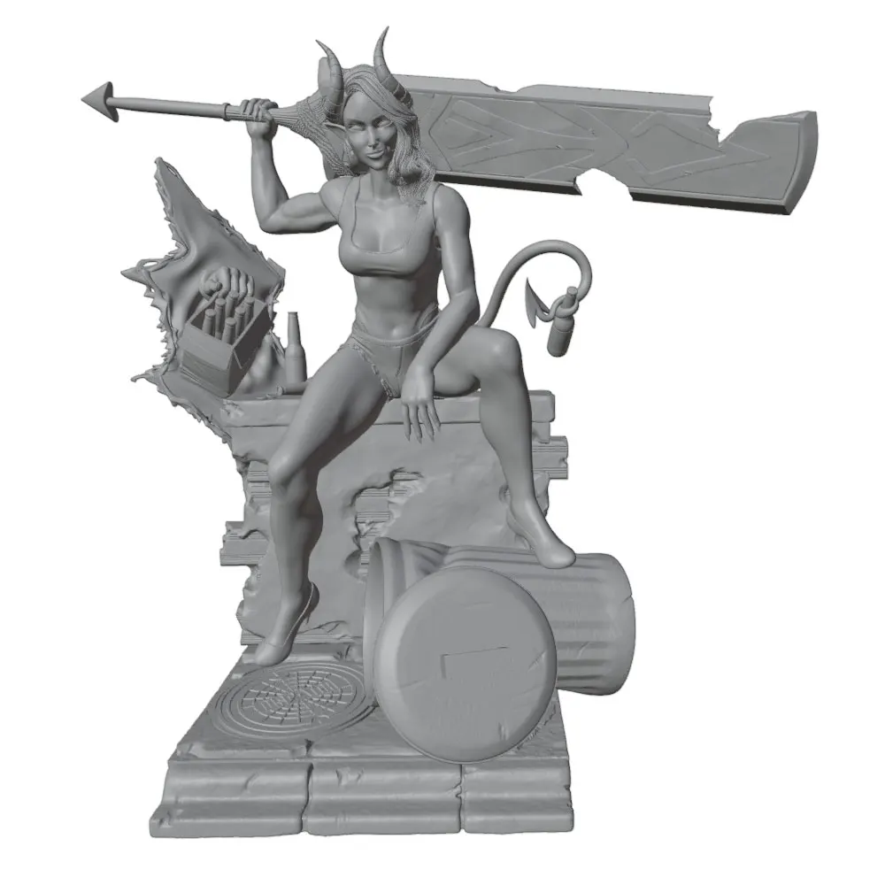 1/24--1/8 Movie Character Model Girl Resin Model Kits 3D Printed Gray Model Figurine DIY Doll Model Unassembled And Unpainted