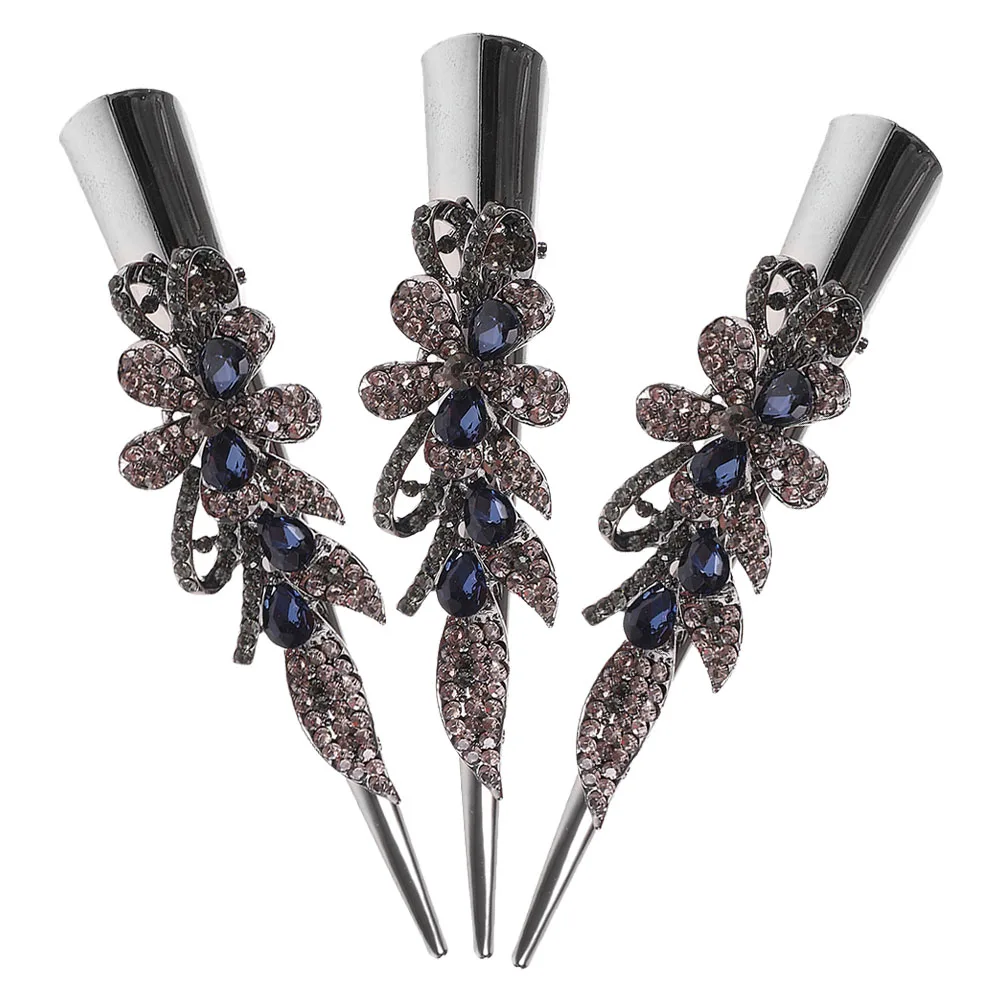 

3pcs Vintage Metal Hair Clips Retro Rhinestone Hair Barrettes Durable Sparkling Hairpins For Women Elegant Styling Accessories