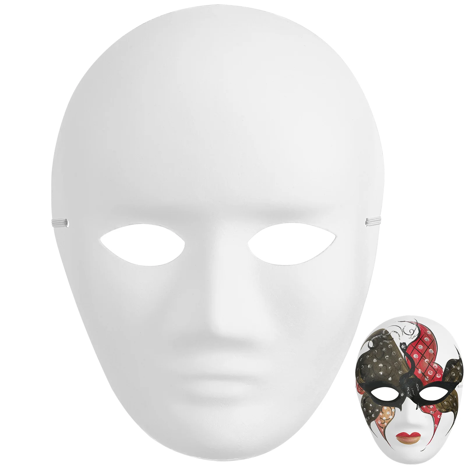 4 Pcs White Embryo Coloring Mask Blank DIY Masks Facial Paintable To Decorate Apparel Costume Paper Cosplay Masquerade