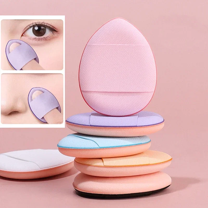 Fundação com armazenamento rosto corretivo bb 6 pçs mini dedo puff caixa creme aplicador cosmético maquiagem almofada de ar pó esponja