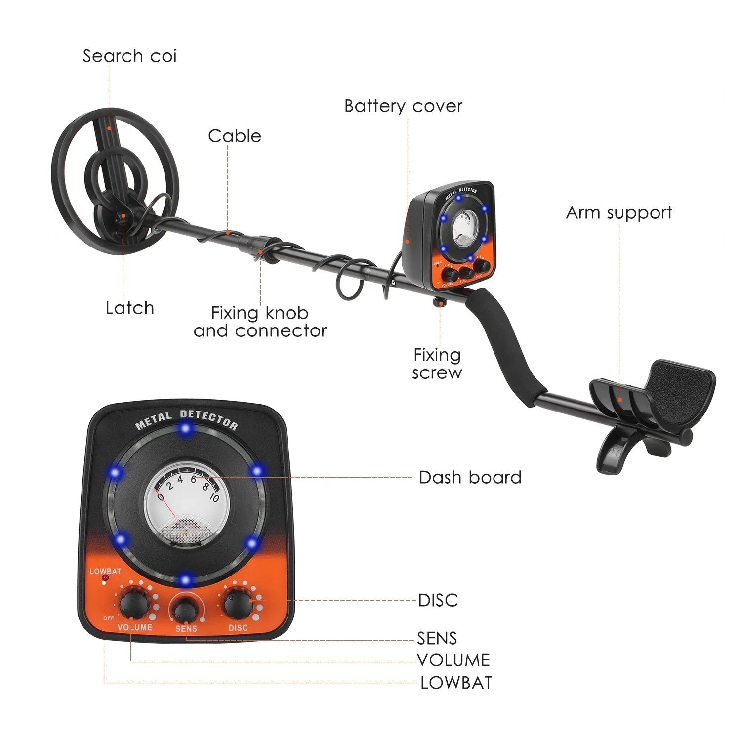 Detector de Metales de largo alcance, MD-5021 de oro