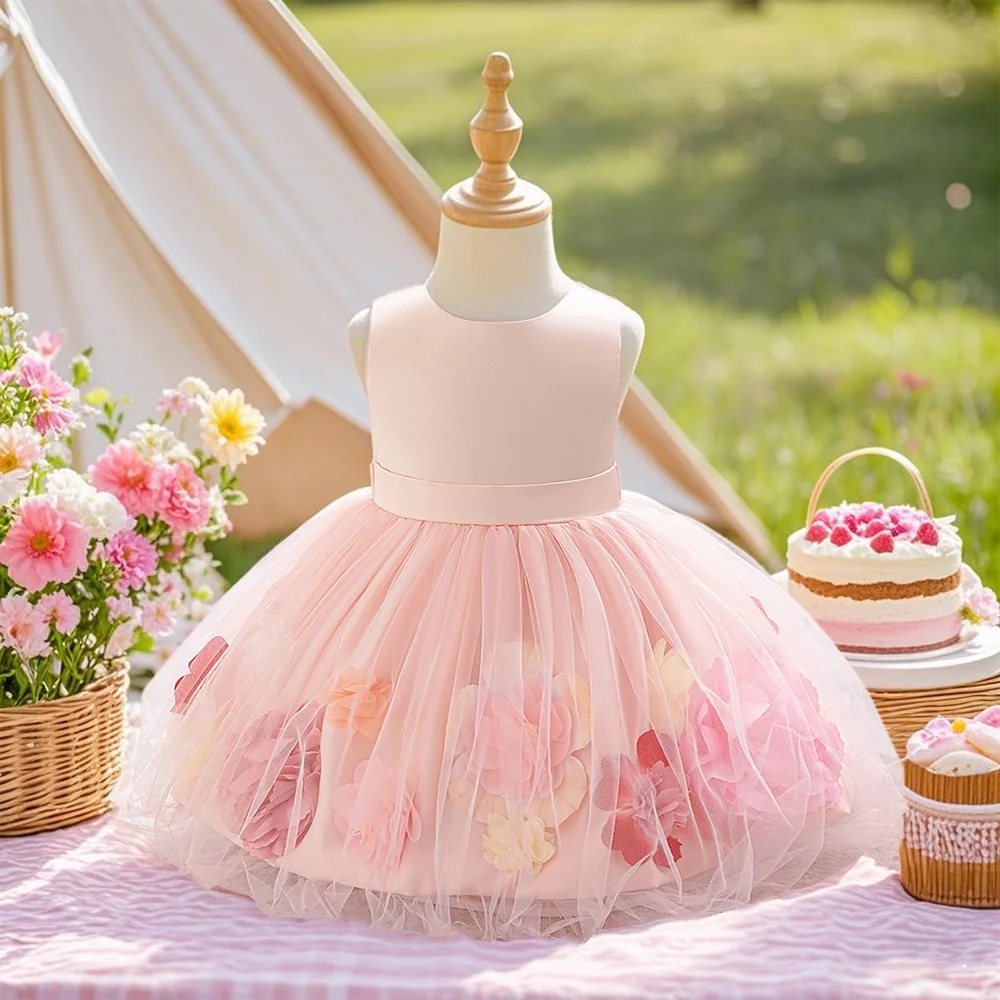 

Three-dimensional flower bud skirt popular and fashionable bud skirt new design baby girl dress elegant high-end dress skirt