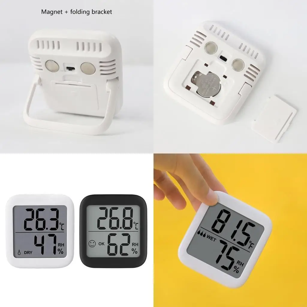 G92C Temperature Humidity Meter-Gauge for Indoor Home Baby Room with Magnet & Holder