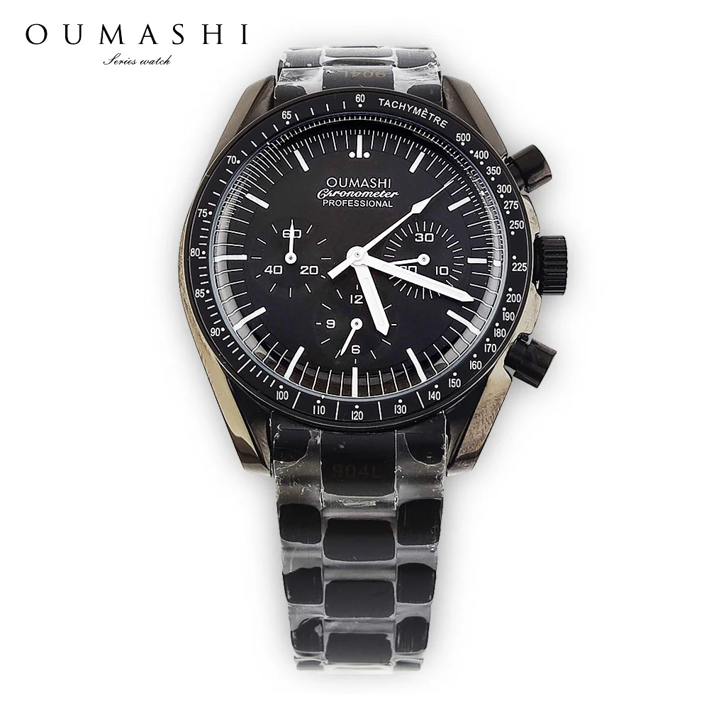 

Часы VK63 из нержавеющей стали с сапфировым стеклом, кварцевый механизм VK63, мужские деловые часы, 41 мм, спортивные водонепроницаемые часы с хронографом.