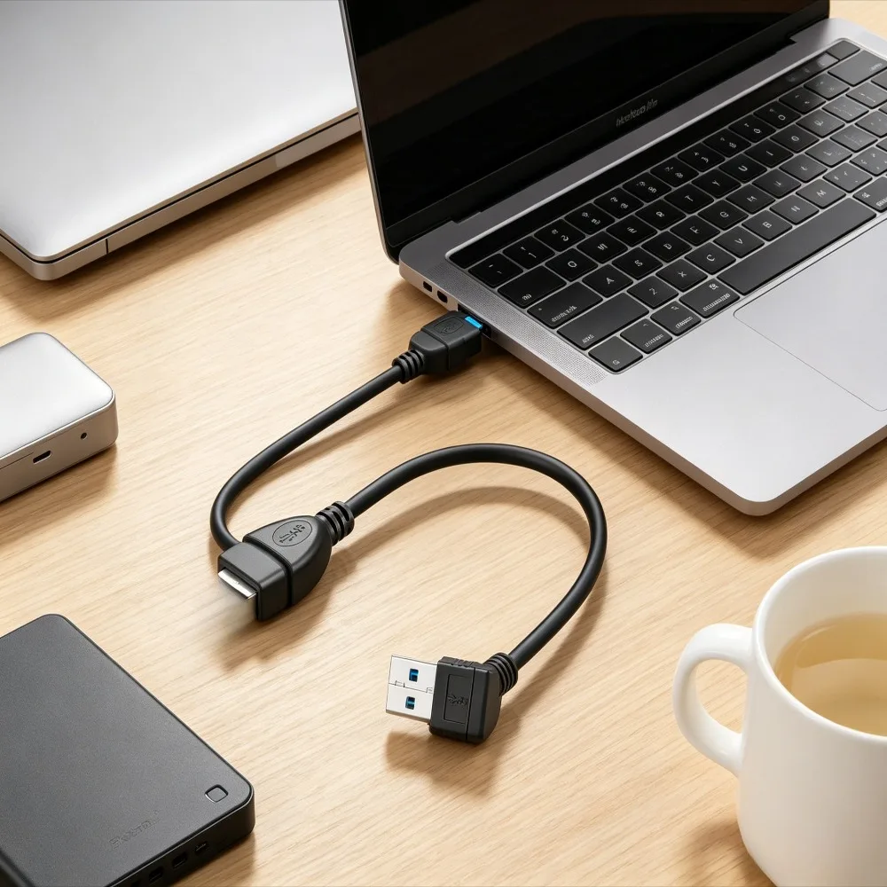 90 °   USB 3.0 Rechtwinkliges Verlängerungskabel Hochgeschwindigkeits-Datenübertragung Schnell-Ladeadapter für Laptop PC Handy Tablet Universelles Zubehör