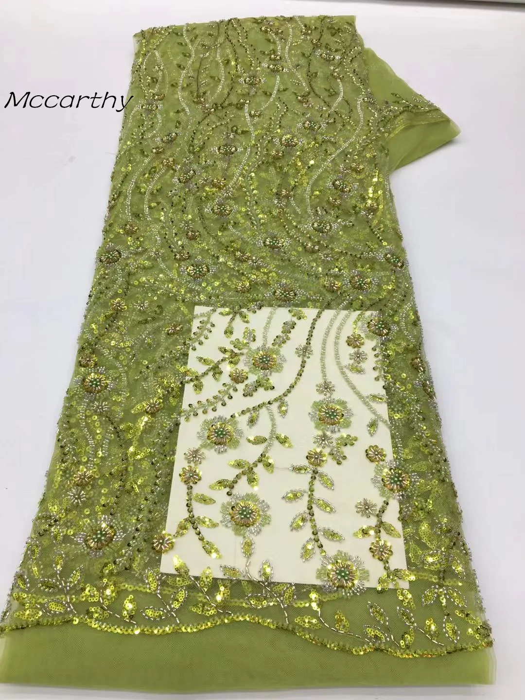 

African Luxury Sequins Lace Fabric 2025 High Quality French 3D Flower Sequins Embroidery Beads Tulle Lace Fabric for Party Dress