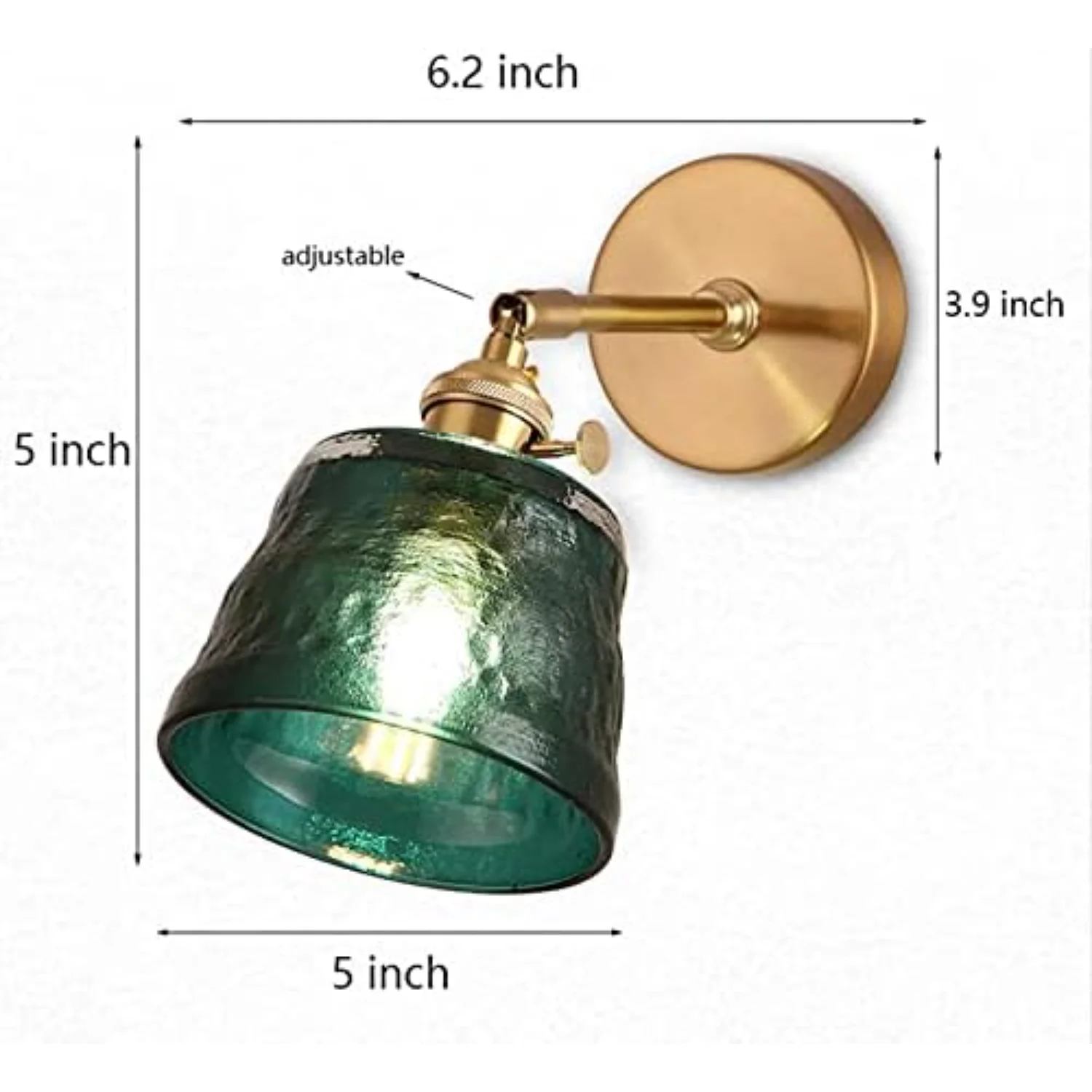 

Modern Minimalist Glass Lamp Sconces Fixtures E26 Blue Glass Lights Gold Antique Brass Finish Lighting Sconces for Bedside