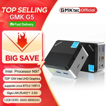 GMKtec Mini PC GMK G5 NUCBOX Intel N97 sistemi Penceresi 11Pro DDR5 4800MHz WIFI 5 BT 5.0 GMKtec Mini Pc