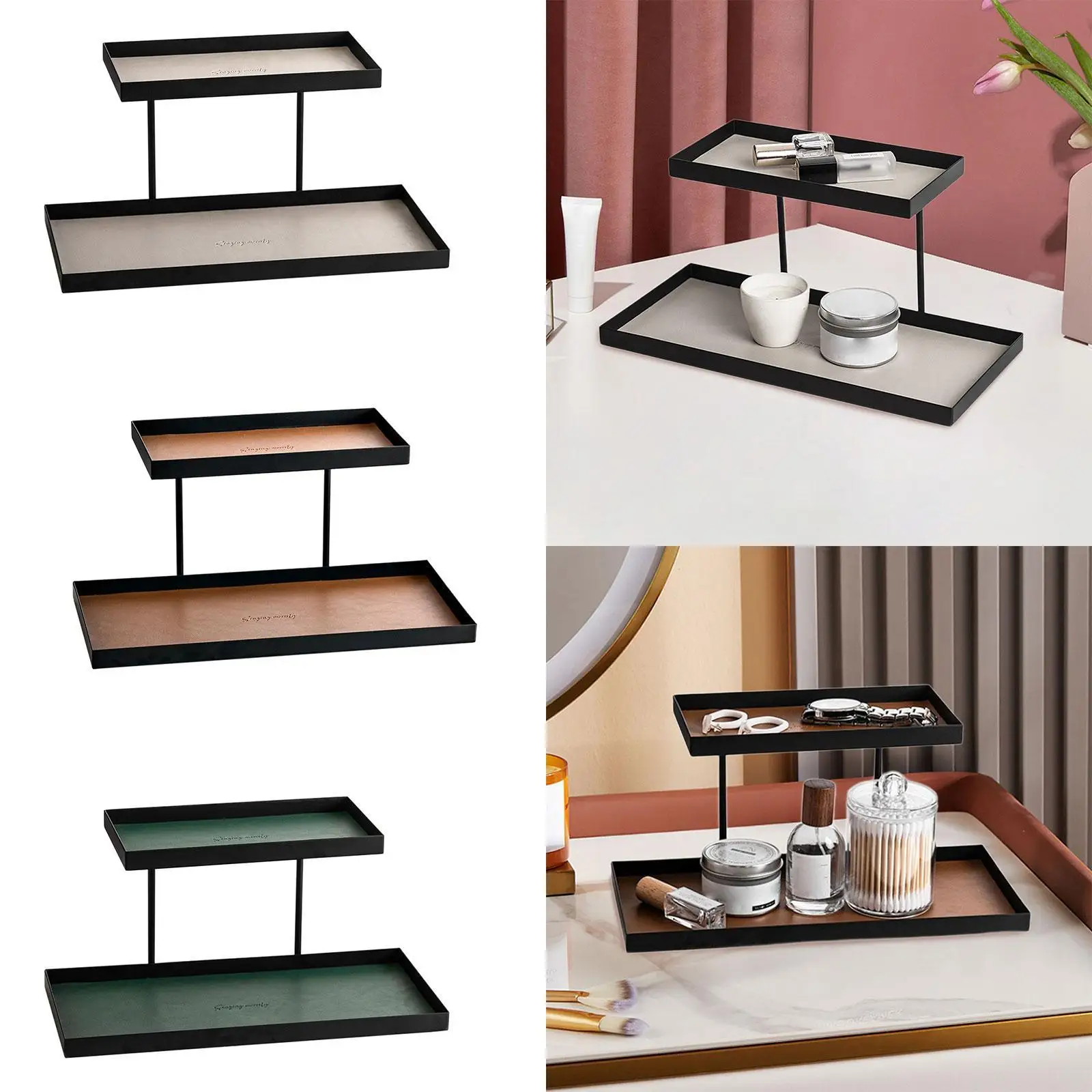 

Двухслойный туалетный столик-органайзер, круглая полка для столешницы в спальне, прихожей