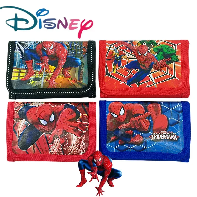 Disney-Avengers Carteira para crianças, Vingadores, Homem-Aranha, Mickey, Figura Anime, Bolsa de cartas, Porta-moedas, Crianças, Toy Presente para meninos, Random One