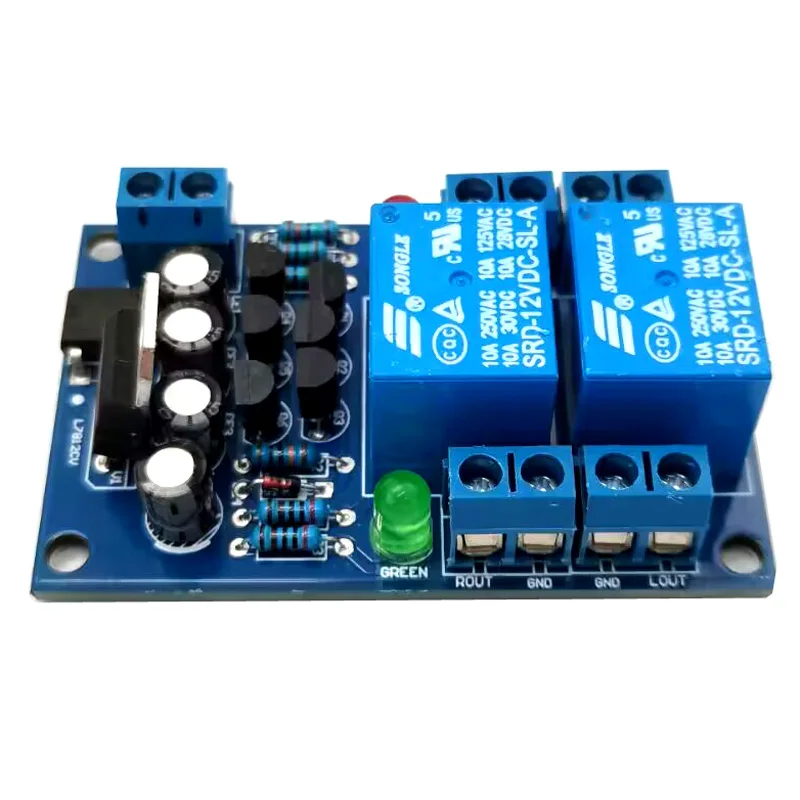 DLHiFi 15A 2.0 Dual Channel Amplifier Audio Speaker Protection Board Startup Relay Delay Anti Impact Module