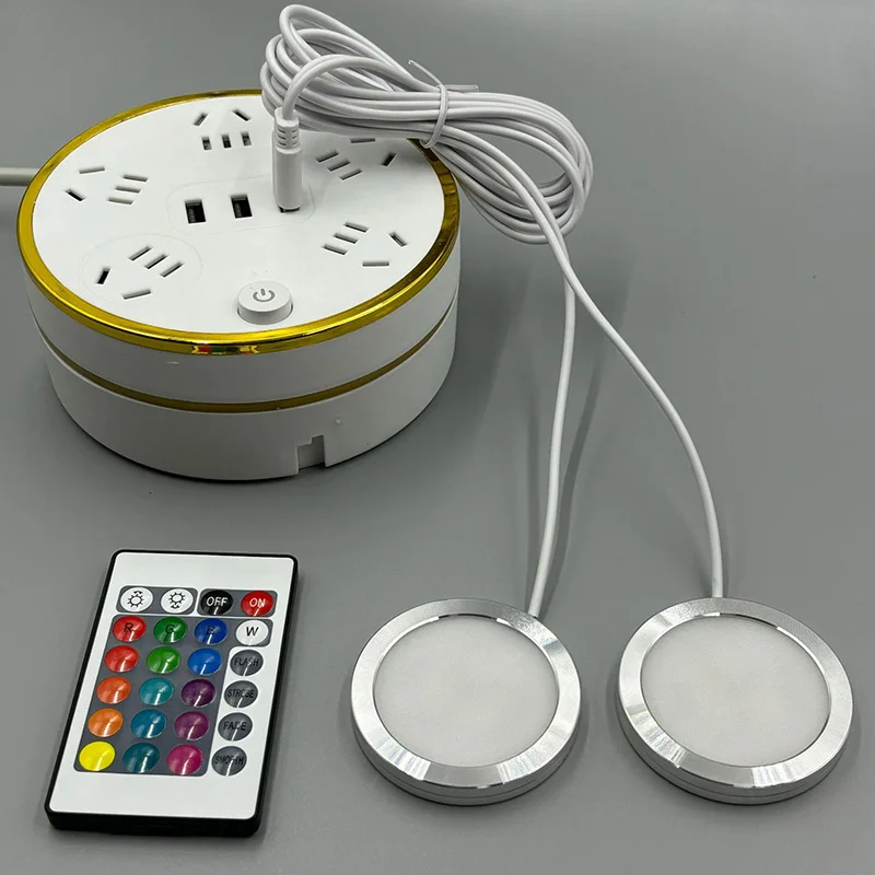 Led Spotlight 3W 6W USB plug 2 in One 3W USB DC5V RGB With Remote Jewelry Cabinet Showcase Counter Lamp Ceiling Mini Spot Light
