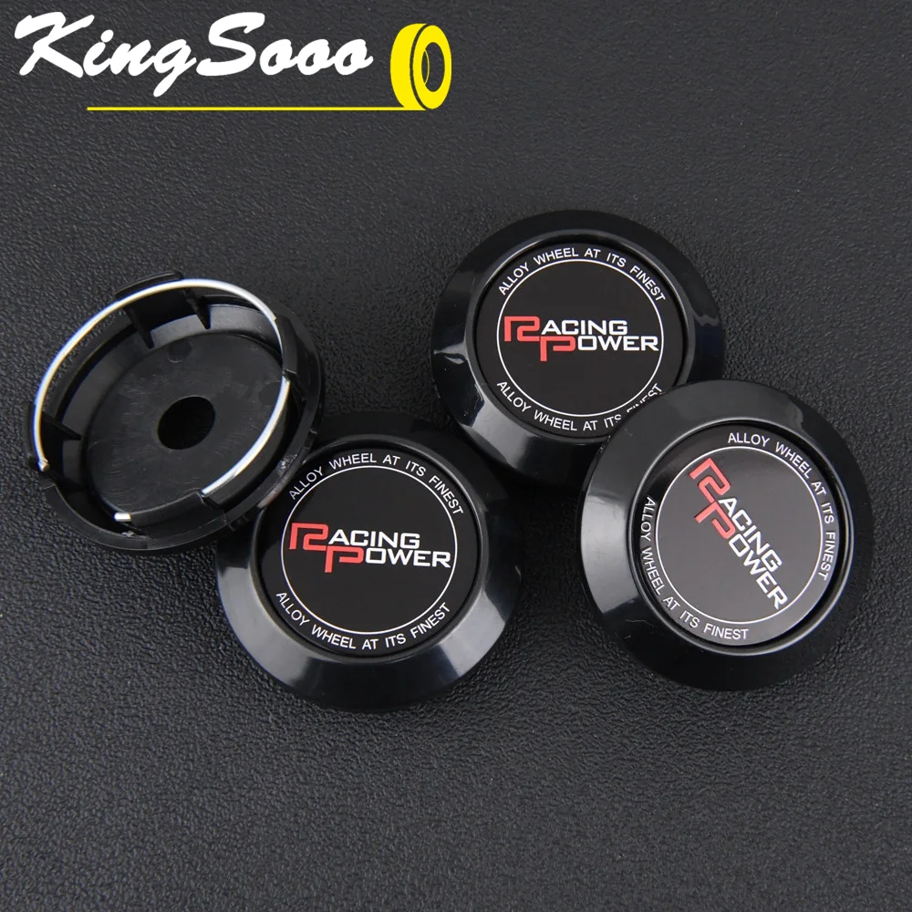 4PCS Sport Wheel Cap Clip 60mm Sport Racing Emblem Wheel Center Caps Rim Cover Hub Cap ZR10 T7R D9R Kiwami T5R Black & Silver