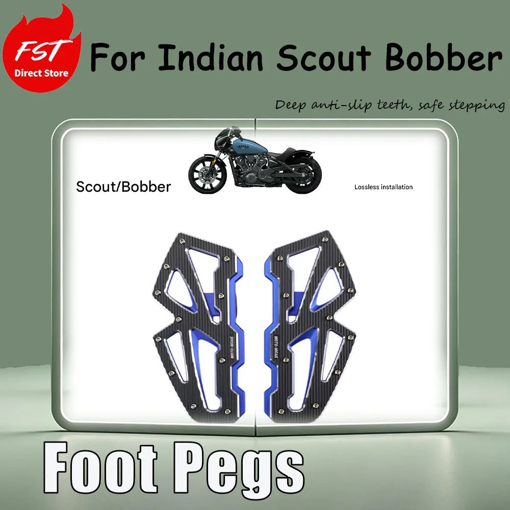 Special modification accessories for Indian Scout Bobber - footrests that can be installed without damage