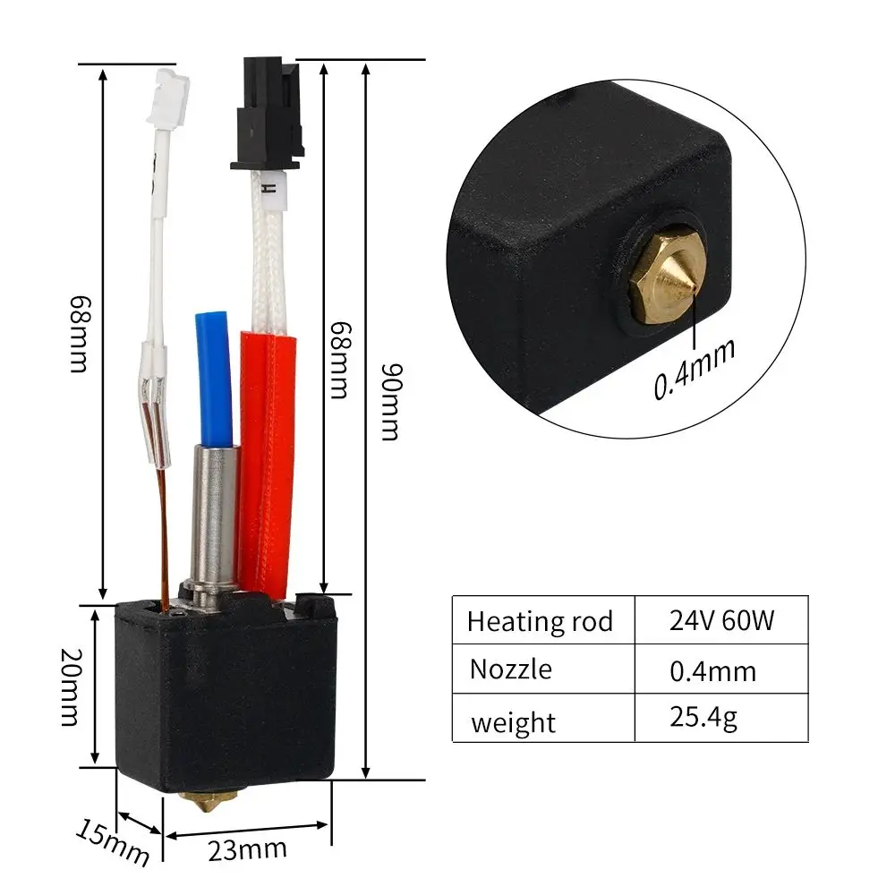 DB-3D أجزاء الطابعة ل ANYCUBIC ، Kobra 2 برو ، عدة Hotend ، 24 فولت ، 60 واط ، خرطوشة سخان الطارد ، J-رئيس ل Kobra 2 Neo ، ماكس ، زائد