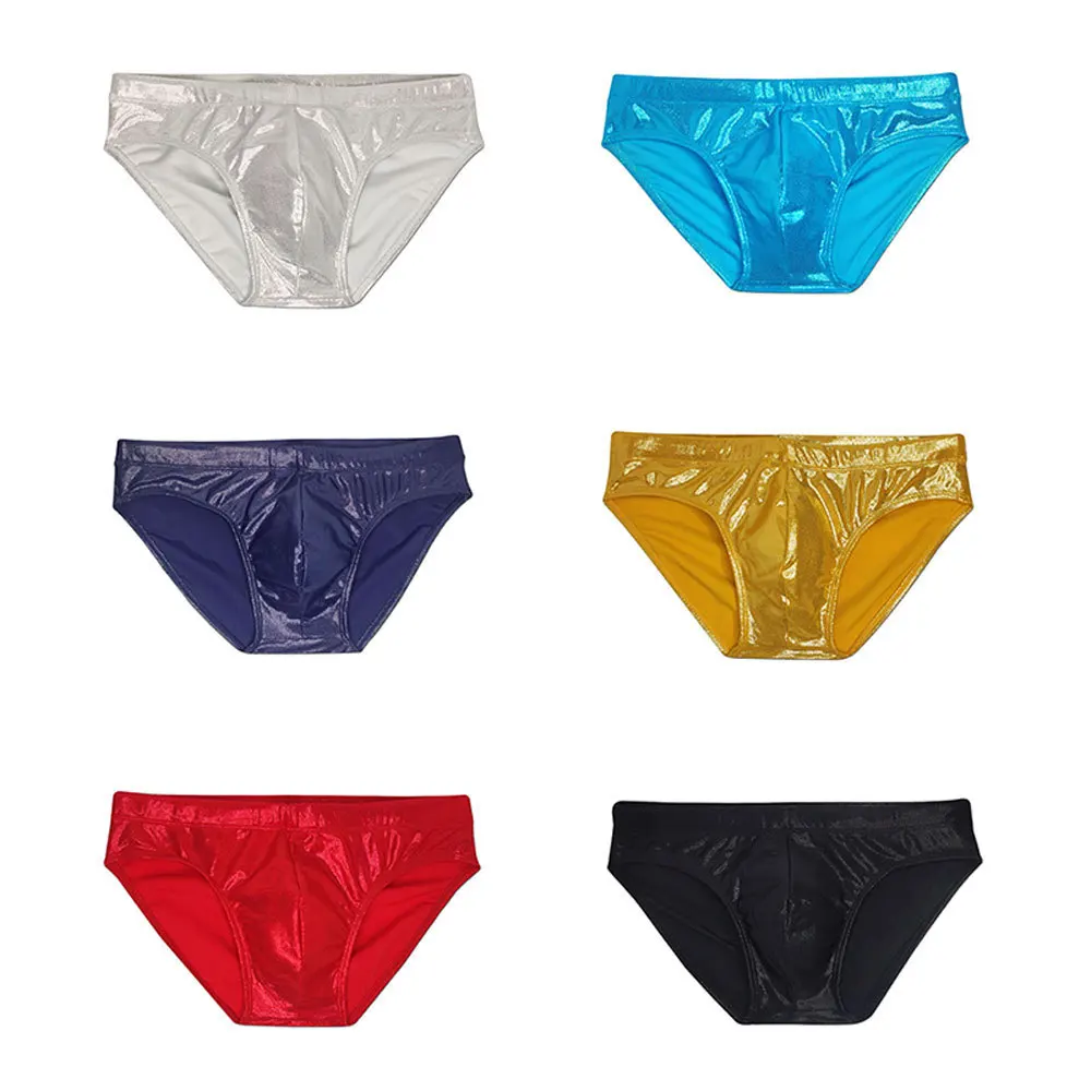 2026 European and American sequined tight triangle swimming trunks fashion performance briefs beach swimming trunks UXH350