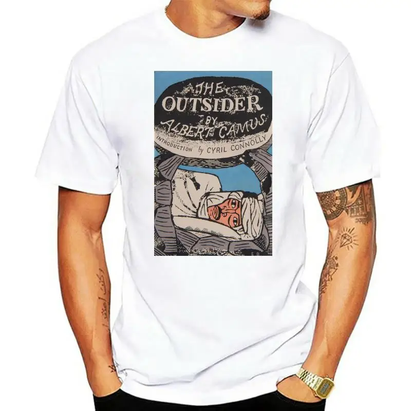 

Albert Camus T Shirt - The Outsider 1st Edition Cover Classic Literature Artwork