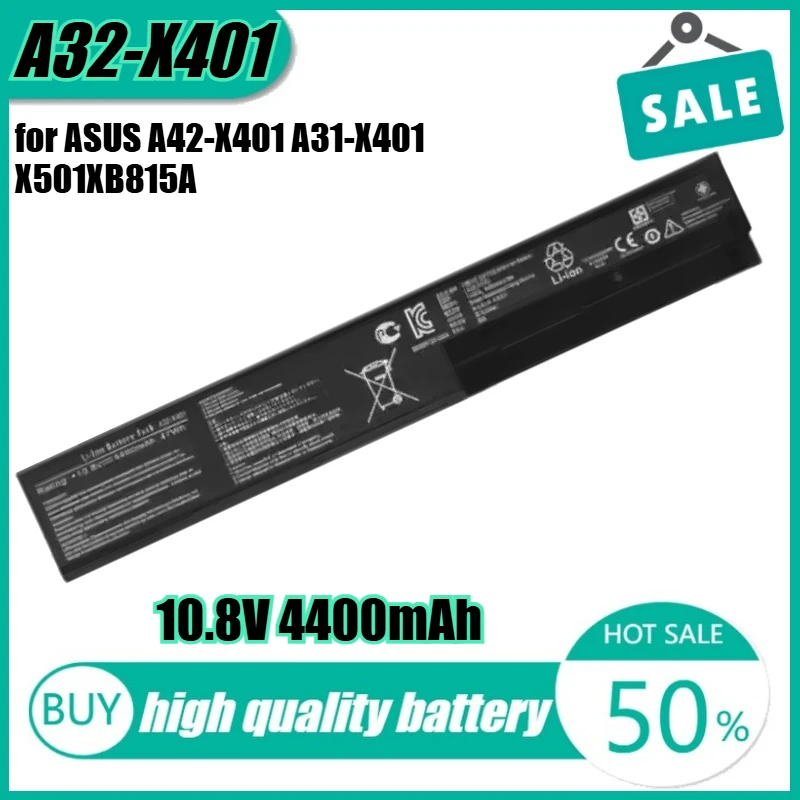 

10.8V 4400mAh 47Wh A32-X401 Laptop Battery for ASUS A42-X401 A31-X401 X501XB815A X301KB815A X401EC60U
