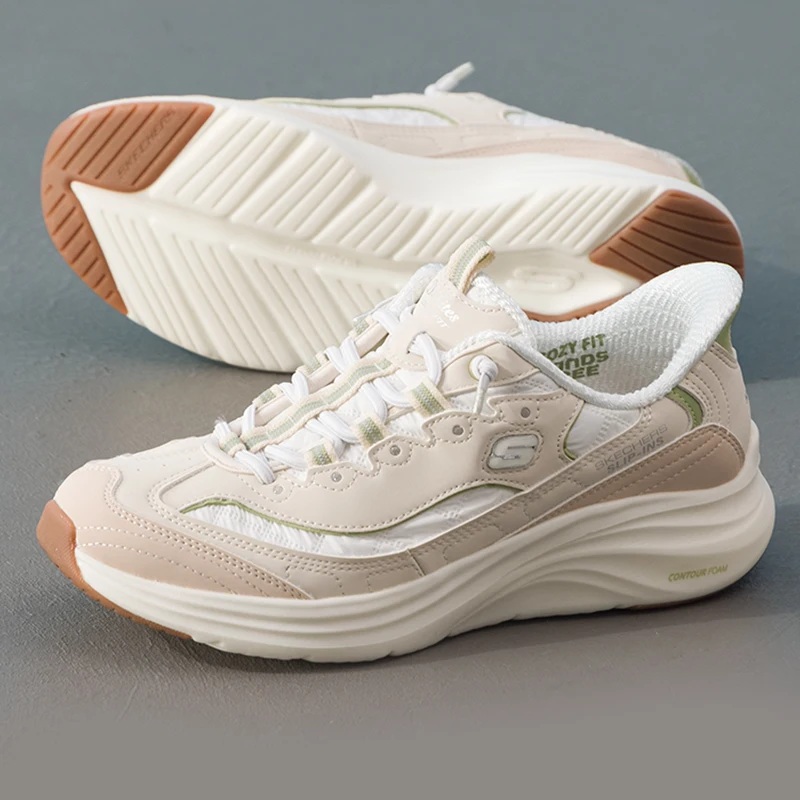 Женские модные кроссовки Skechers для активного отдыха, на толстой подошве, удобные, износостойкие, легкие повседневные 