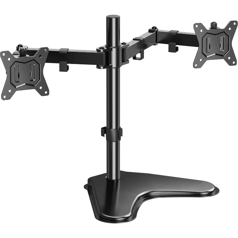 Stand up to 17.6lbs per Arm, High-Grade Aluminum Free-Standing Dual Monitor Mount for 2 Screens. F