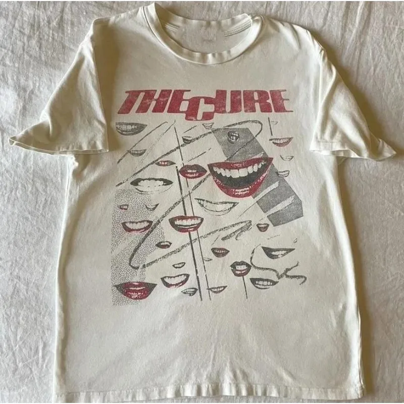 The Cure Band T-shirt, 90s Band Pattern T-shirt, Spring/Summer Men's T-shirt, Casual Suitable for Both Men and Women