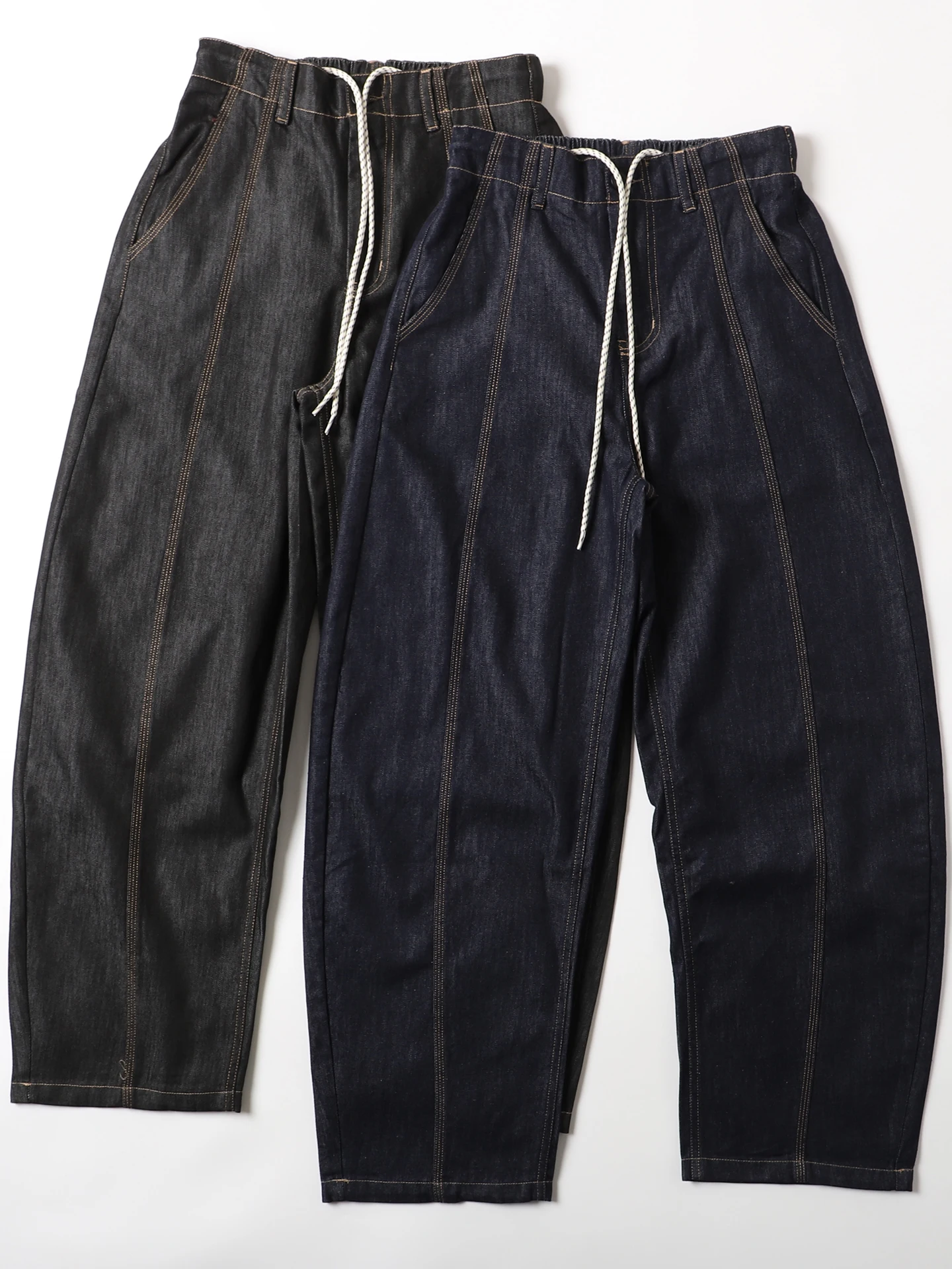 

Удобные тонкие мужские джинсы с широкими штанинами, повседневные, свободного кроя, из хлопкового денима, для весеннего сезона, дышащие, приятные к коже, со средней посадкой, на молнии