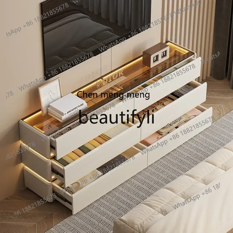 2003New TV cabinet High light luxury high sense bucket cabinet Ultra-thin storage small narrow cabinet