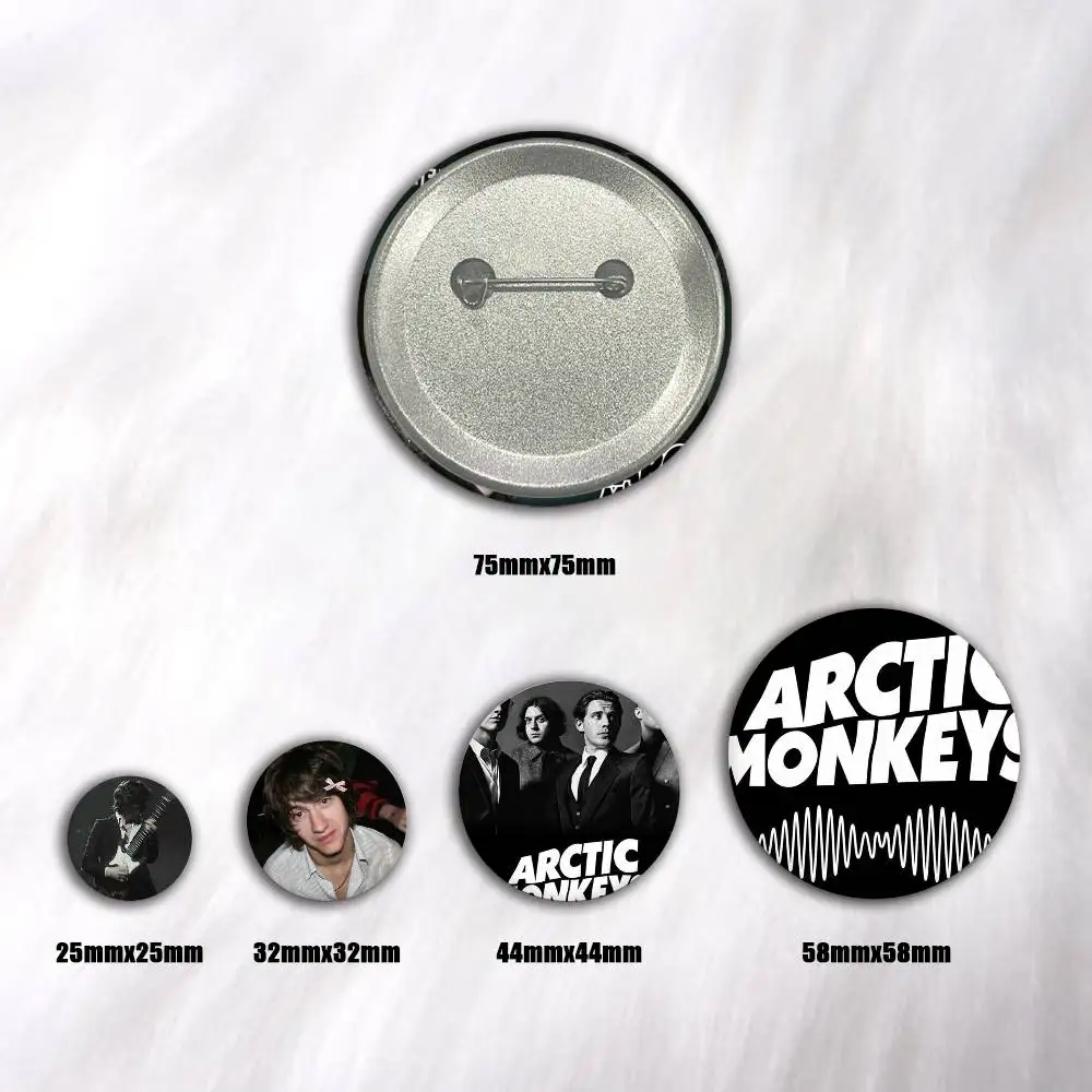 A-A-Arctic Monkeys-S Snap-in Pins Cartoon Character Round Creative Brooches For Backpack Accessories Jewelry Gifts