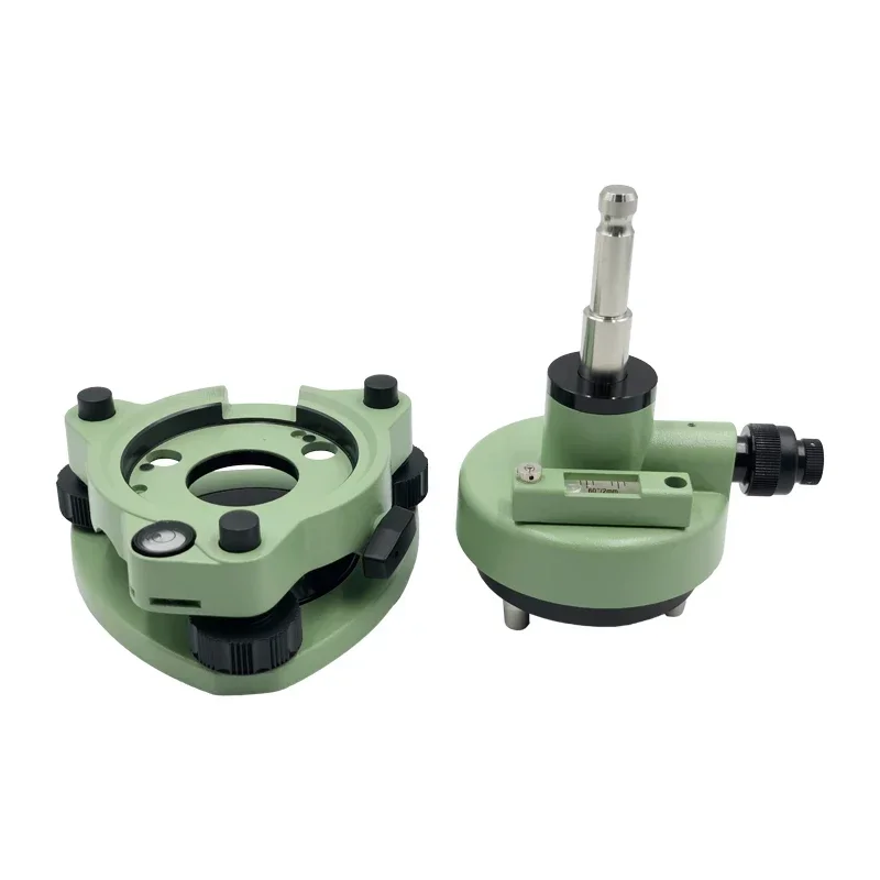 Green Three-Jaw Tribrach Adapter With Optical Plummet Level Bubble Prism Total Stations Surveying