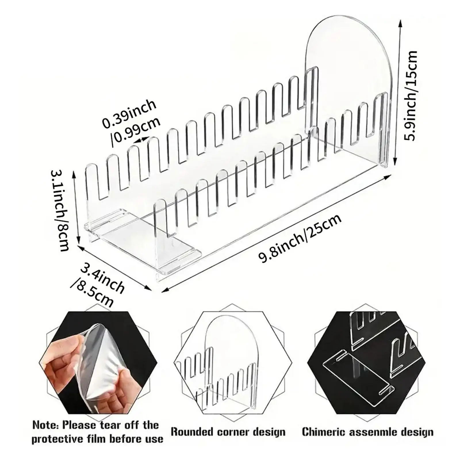 

Portable Acrylic Greeting Card Display Stand 12 Compartment Holder for Postcards and Brochures