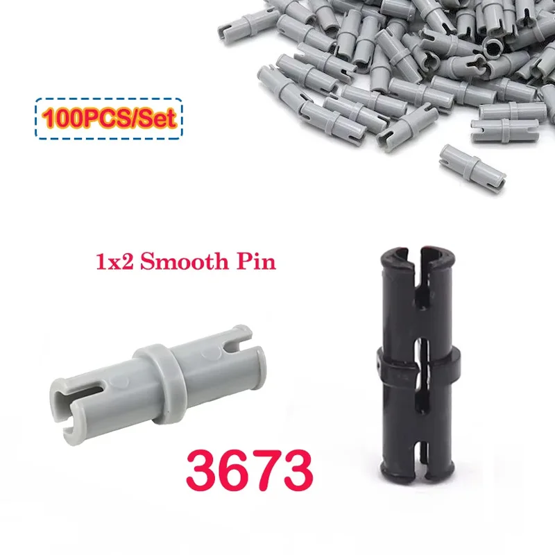 

100PCS/Set MOC 3673 Smooth Pin Connector Technology Building Blocks Parts 1x2 Connector Assembly DIY Puzzle Toys Plastic Bricks